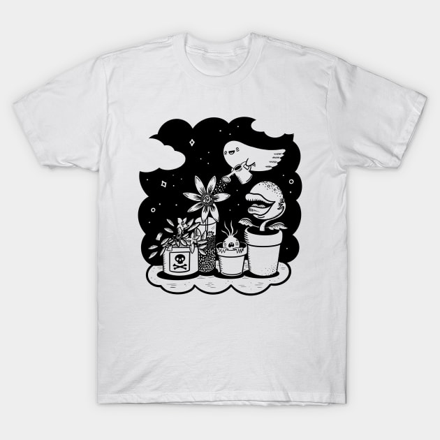 Spectral Gardener Haunted Garden Design T-Shirt by This Is Sian Ellis